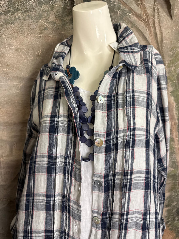 MP-ELT550 Plaid Boyfriend Shirt