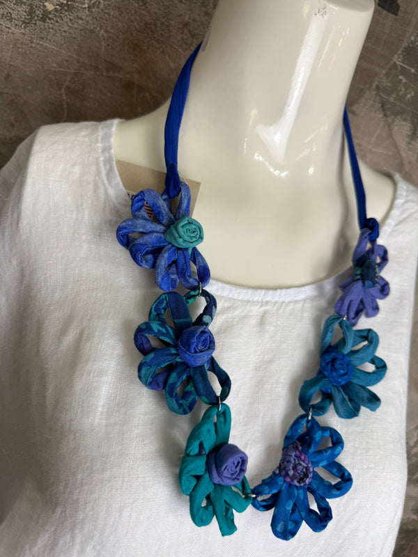 26N145 Coneflower Combo Necklace-C Blues Mix