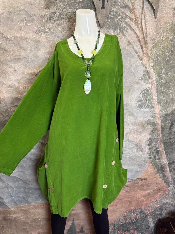 91983 Corduroy Pocket Tunic-Kiwi