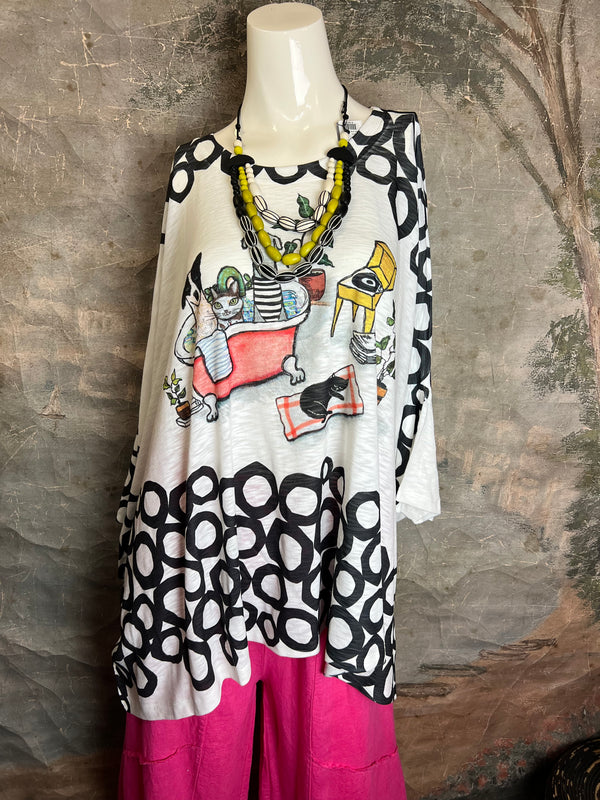 T1369K White Knit Whimsy Top-Pawty Bath