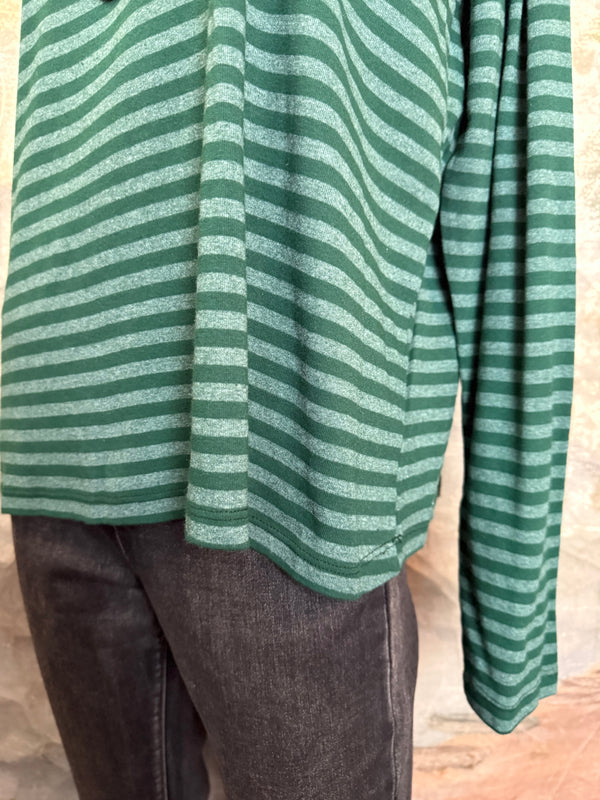 8555-1045 Stripe Lg/Slv Tee-Blue hunter