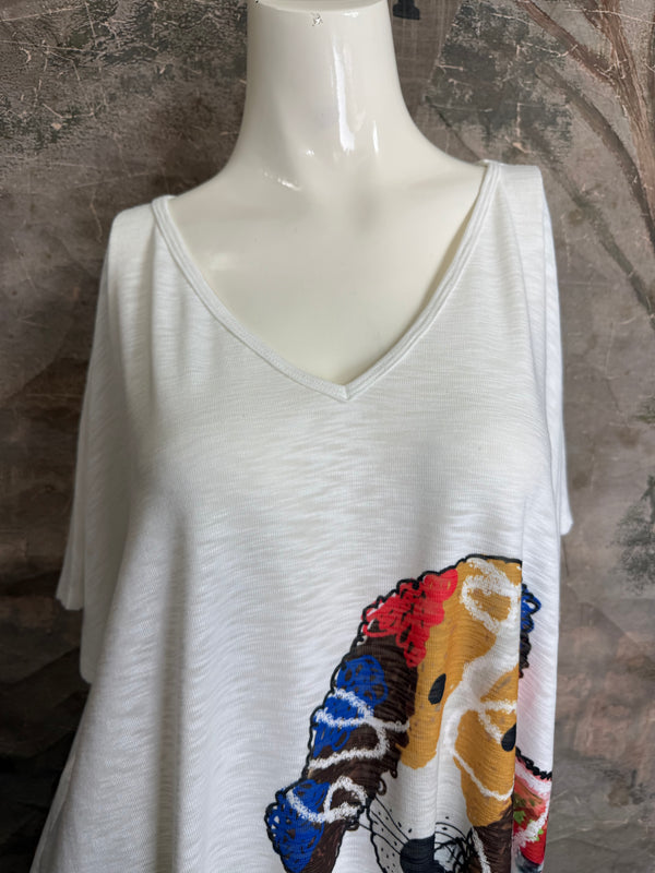 T1640K Vneck Dolman Top-FiFi Fluff