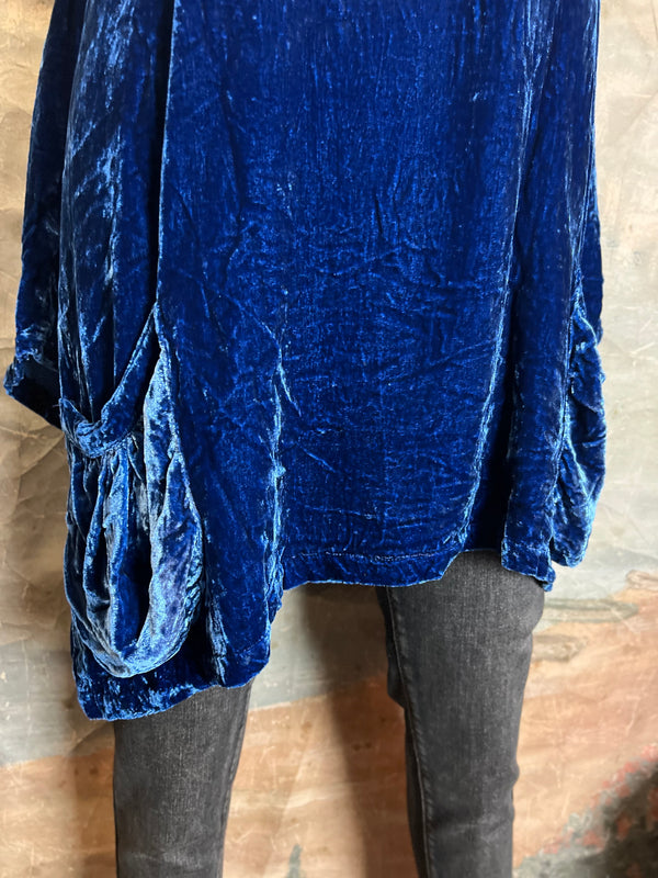 5406 Silk Velvet Judy Tunic-Royal Blue