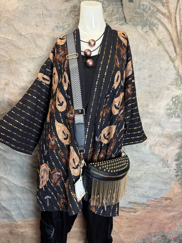 ANU 19828 Embroidered Duster JKT-Fudge