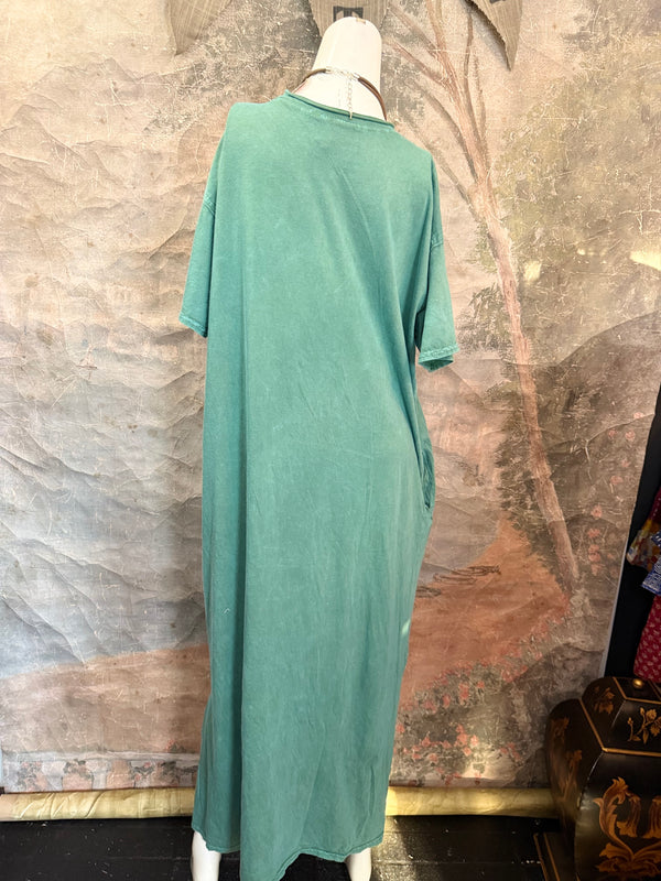 T839 Short Sleeve T-Shirt Dress-Tea/Gypsy