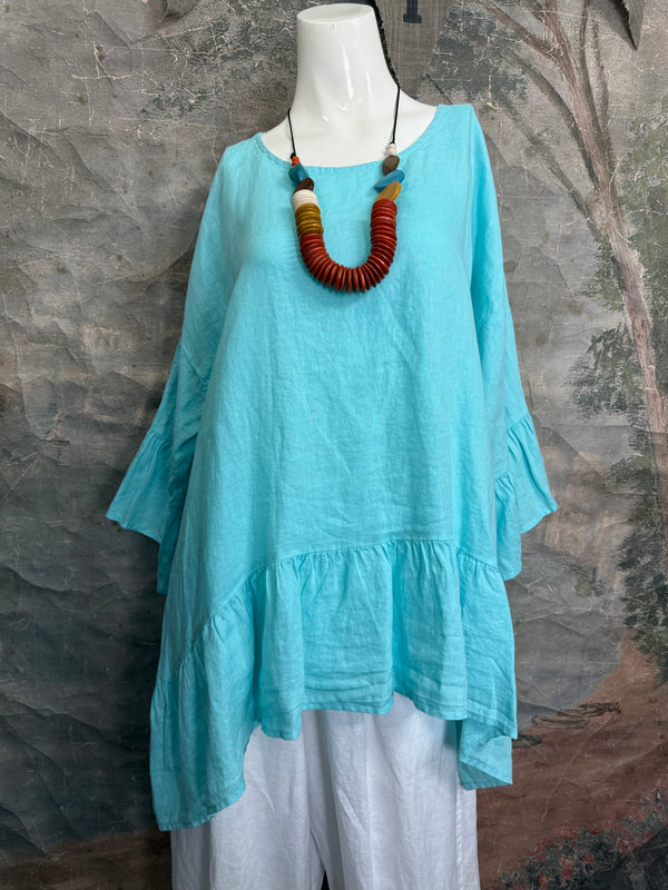 MP-HLT651 Baby Doll Top-Aqua