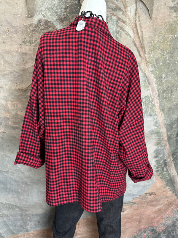 2500-2165 Small Check Big Shirt-Ruby