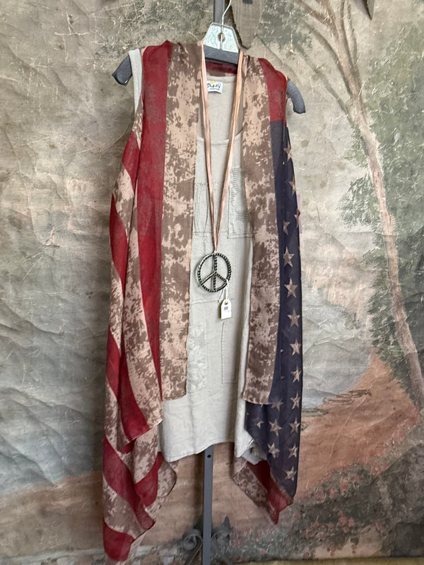 MC31 Vintage America Flag Vest