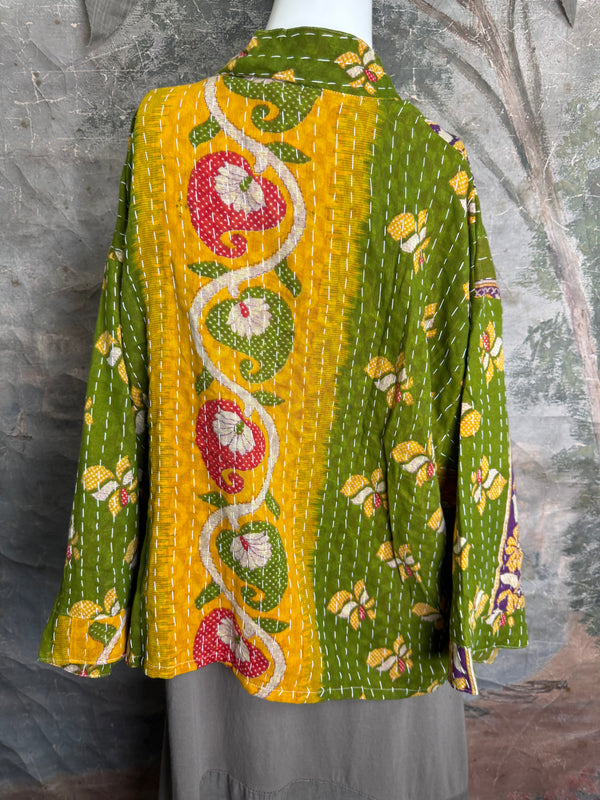 1040w Kantha Long Sleeve Jacket-Eve