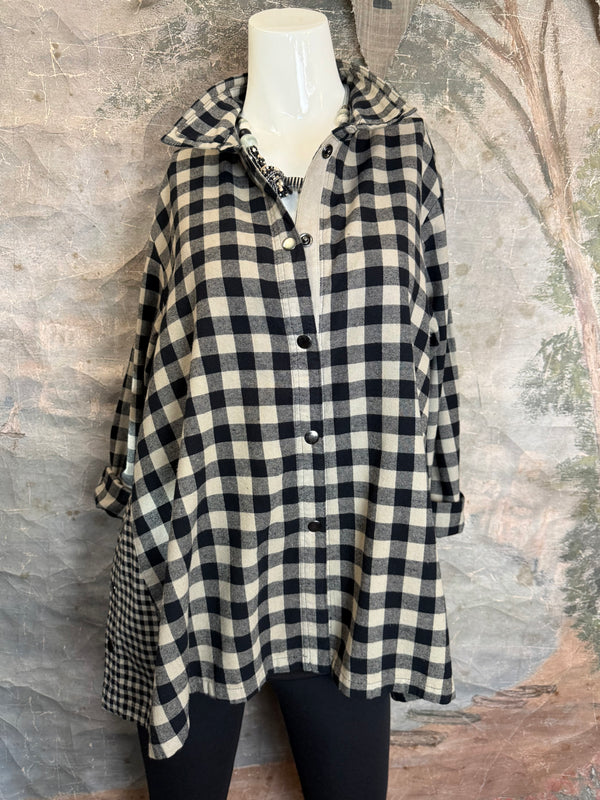 2500-2077 Plaid Placket Shirt-Fennel