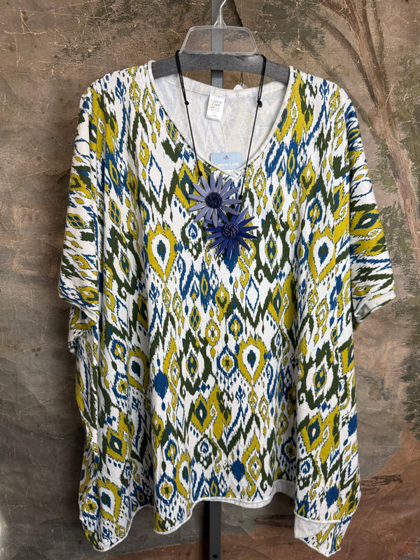 715CL-OT Oversized Tunic Tee-WHITE