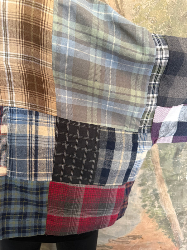 5572-Short Flannel Patchwork Duster-D