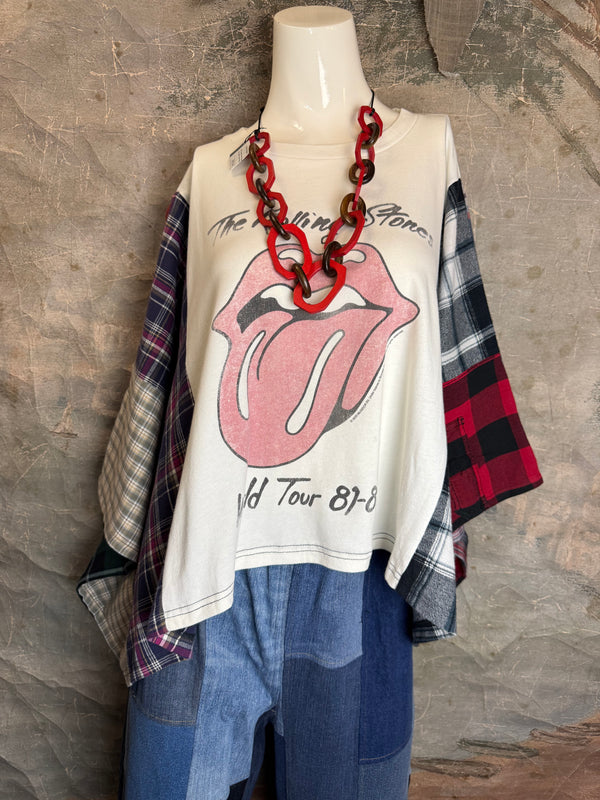 5576 Flannel Band Tee Topper-B