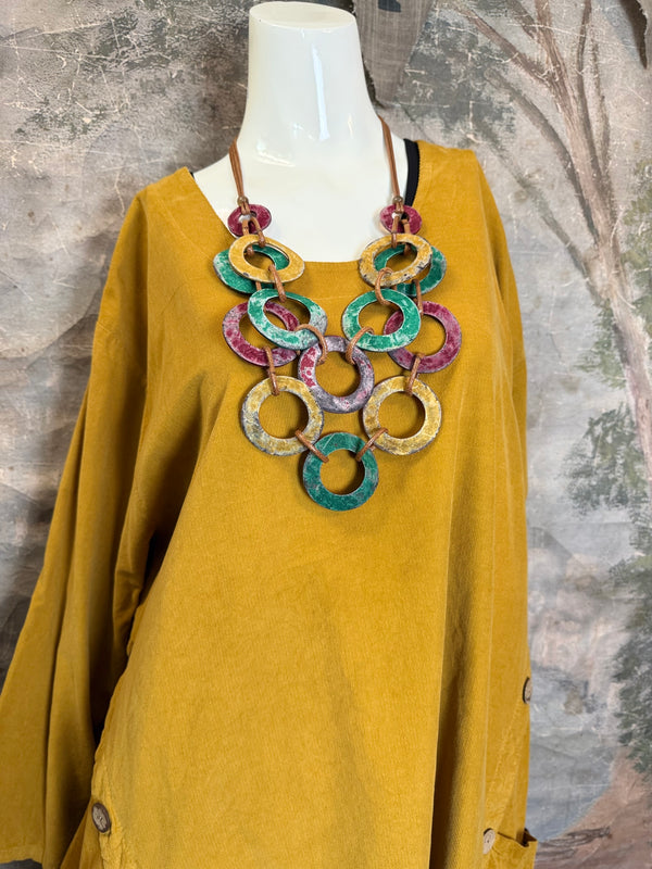 91983 Corduroy Pocket Tunic-Mustard