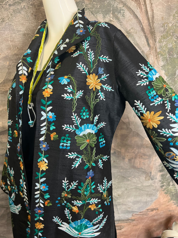 19969 Silk Embroidered Jacket-Lapis