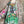 Load image into Gallery viewer, Burnout one size tunic top with whimsical tea party print in green, pink and black with colorful knotted necklace - 6
