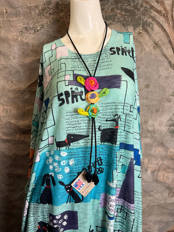 T721K Crewneck Dolman Slv Top-CROSSPUZZLE