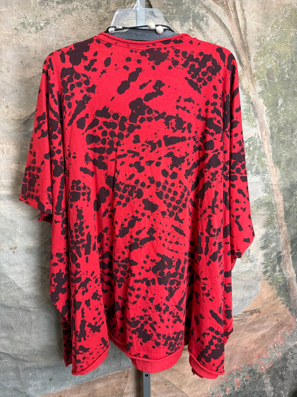 715CL-Burst Oversized Tunic Tee-RED