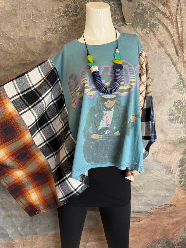 5576 Flannel Band Tees-Mix 2