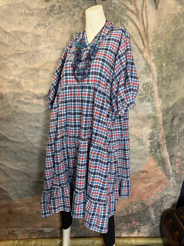 5428 Plaid Babydoll Tunic