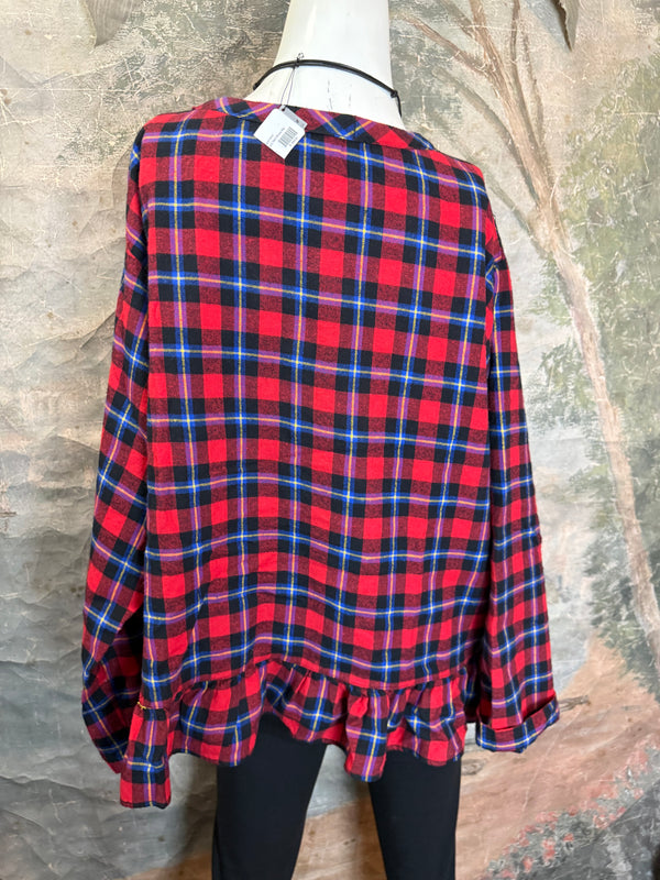 5430 Plaid Ruffle Top