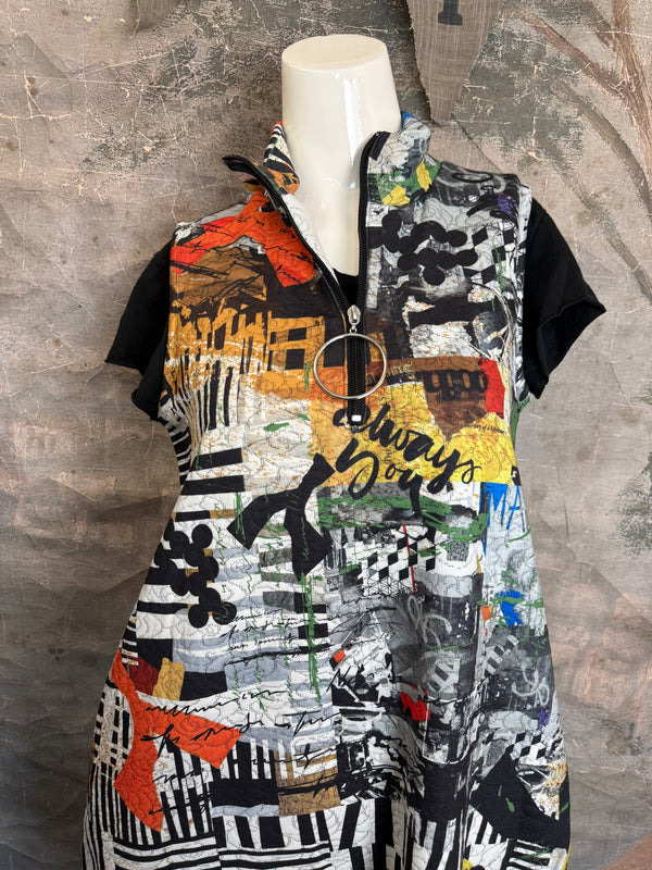 D502NB Slvless Sharkbite Dress-Always You.