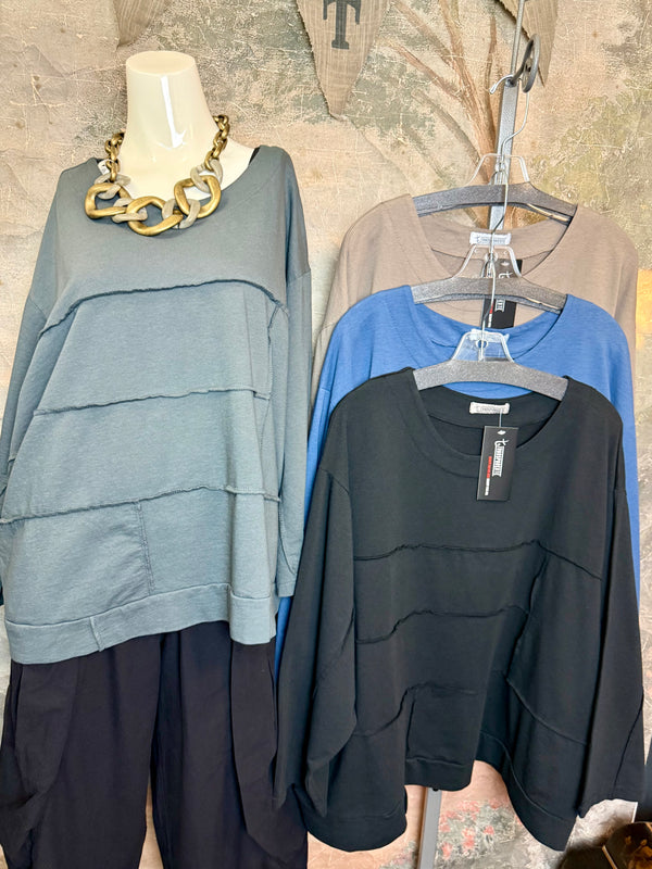 92052 Vintage Pullov Sweatshirt Top-Mocha