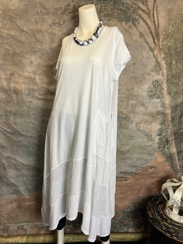1123 Sharkbite Dress-White