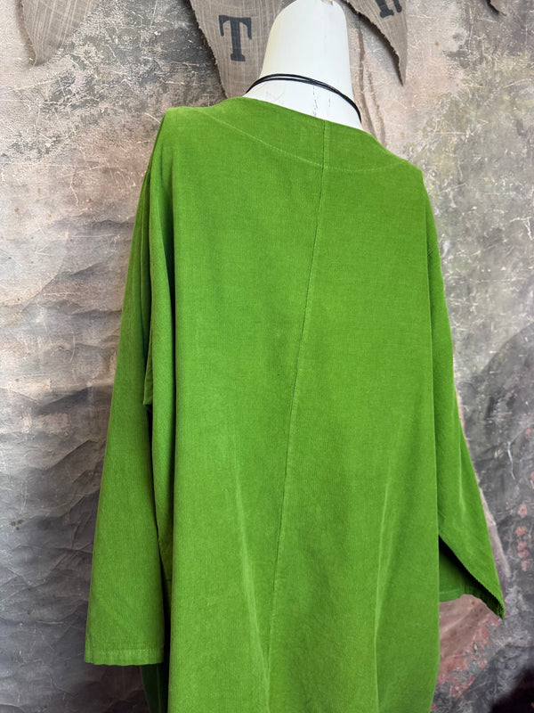 90847 Corduroy Sunflower Dress-Kiwi