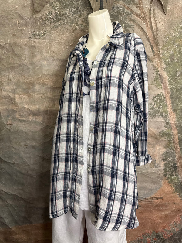 MP-ELT550 Plaid Boyfriend Shirt