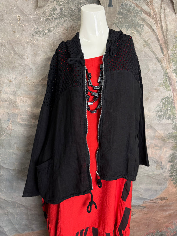 92076 Mix Net Jacket-Black