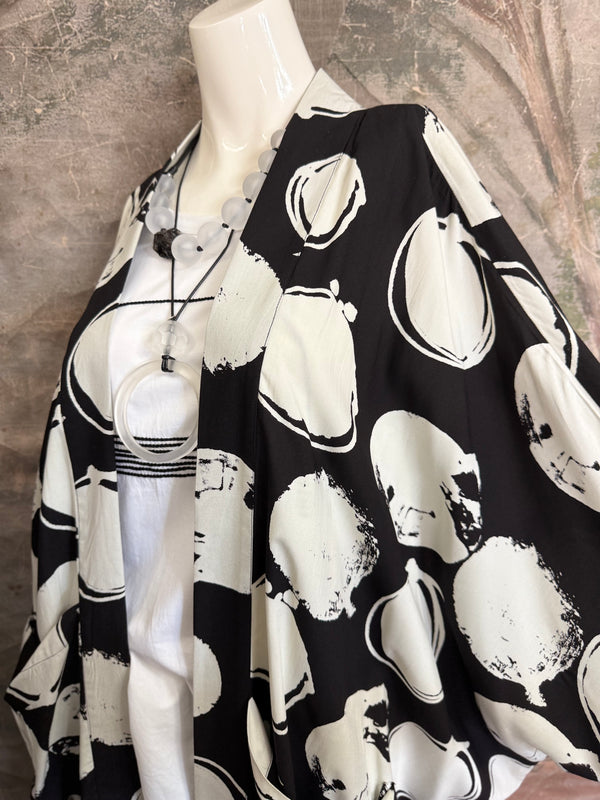 W601 Lina Jacket-Black w white dots