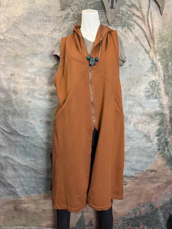 2626AU Zip Hoodie Vest-Ginger
