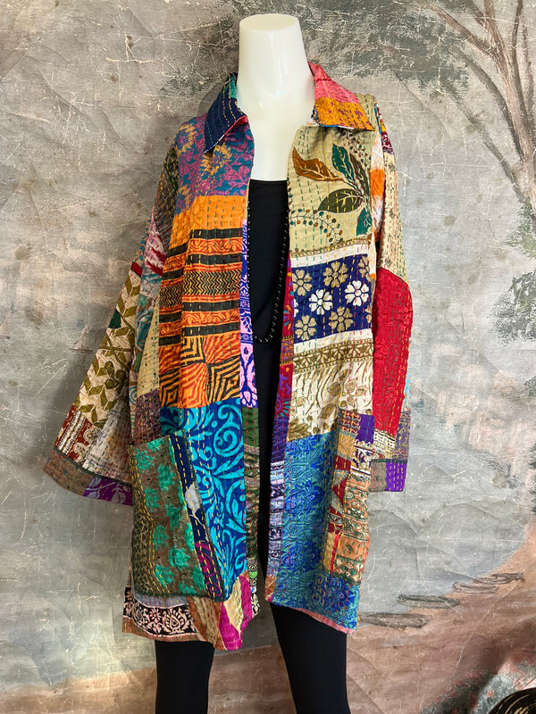 5683J Kantha/Vintage Kimono JKT-Bold Mix