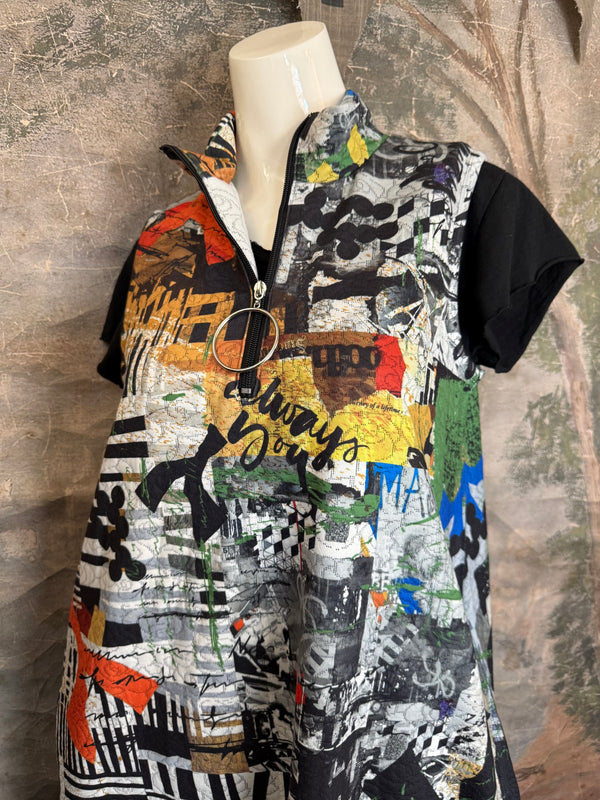 D502NB Slvless Sharkbite Dress-Always You.