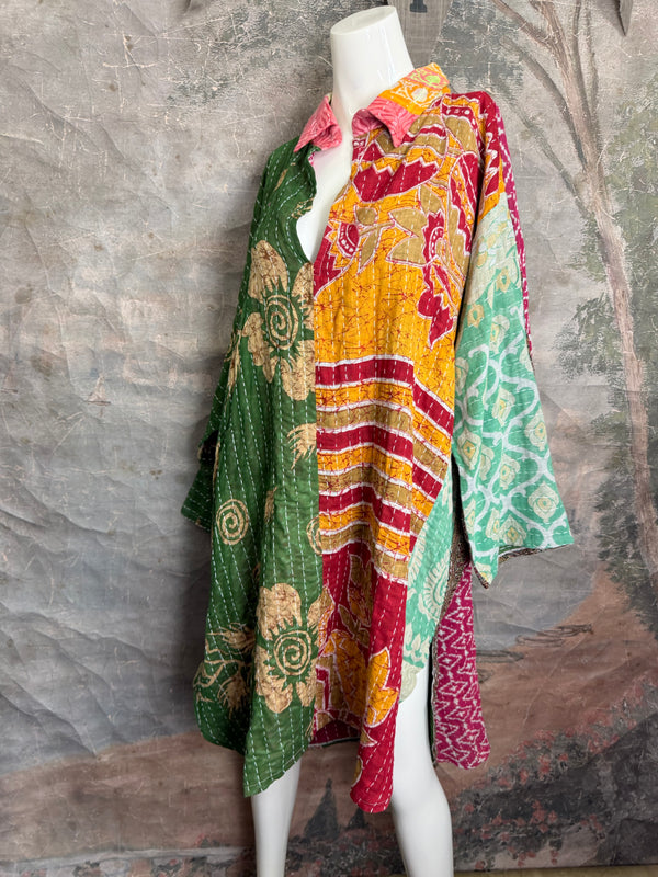 1013w Long Kurta Shirt Dress-Abby