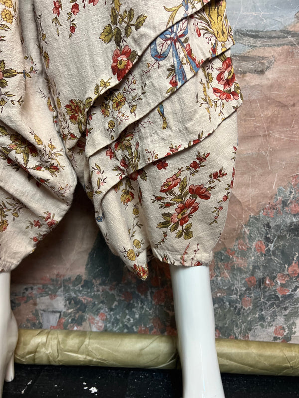 5516 Kristie Linen Tuck Pant-Victorian Rose