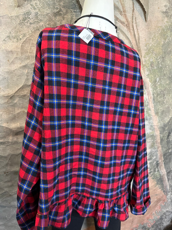 5430 Plaid Ruffle Top