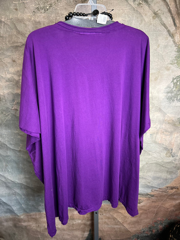 8715 Solid V-Elbow Tunic Tshirt-Violet