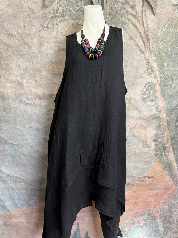 751 Artistry Layered Tank Dress-Black