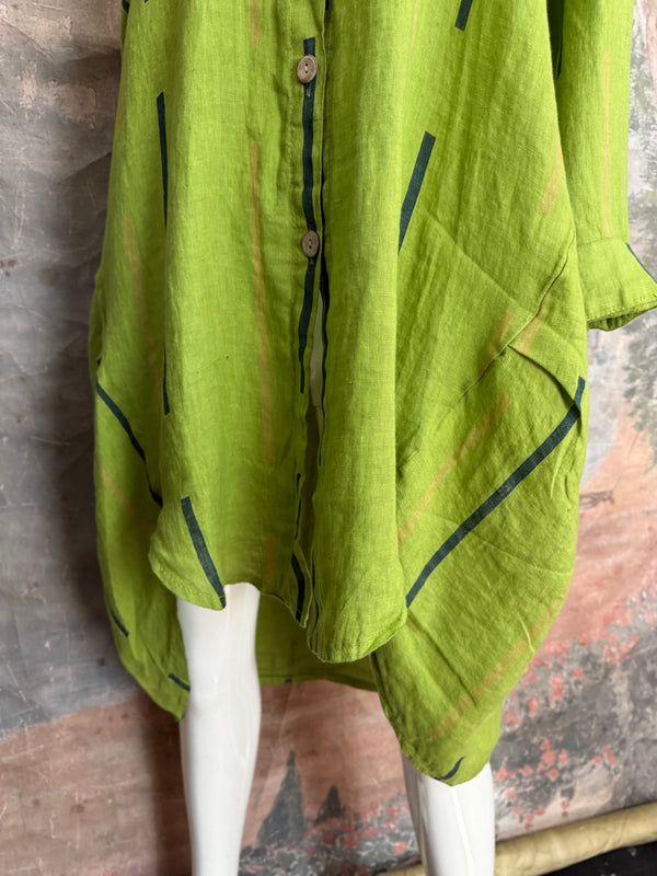 91750S Stripe Big Shirt-KIWI