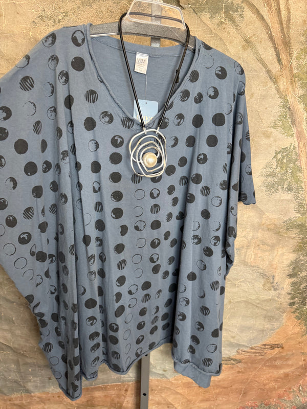 715CL-MOON Oversized Tunic Tee-Bluestone
