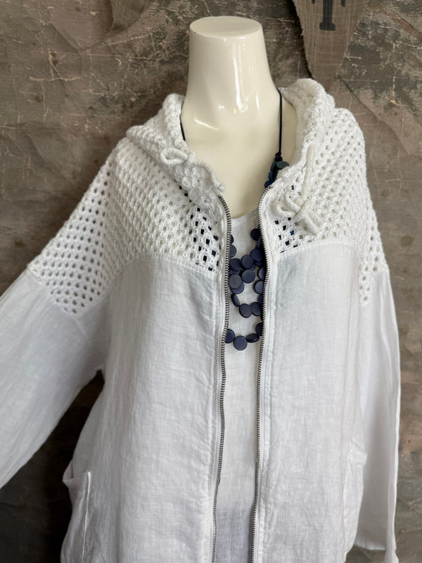 92076 Mix Net Jacket-White