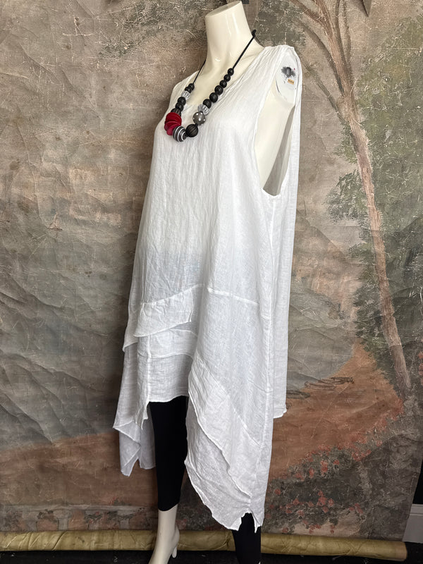 751 Artistry Layered Tank Dress-White