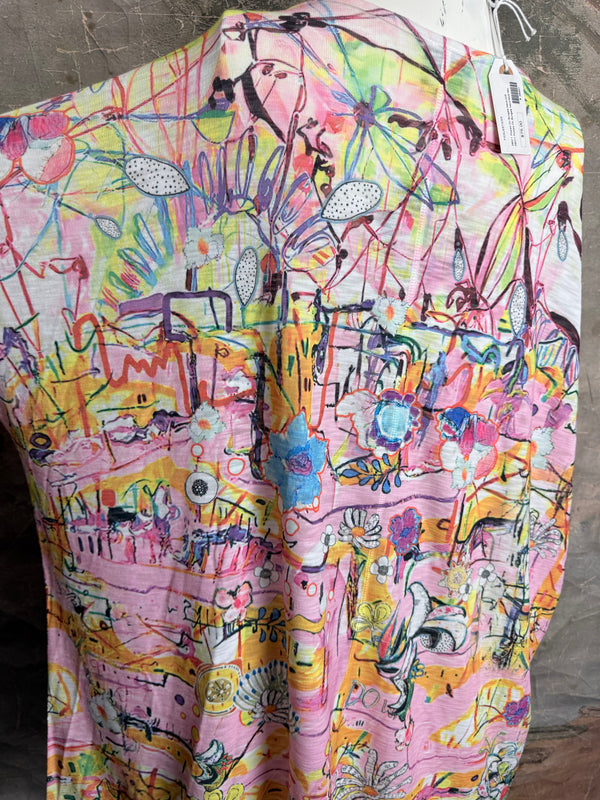 T1640K Vneck Dolman Top-May Flowers