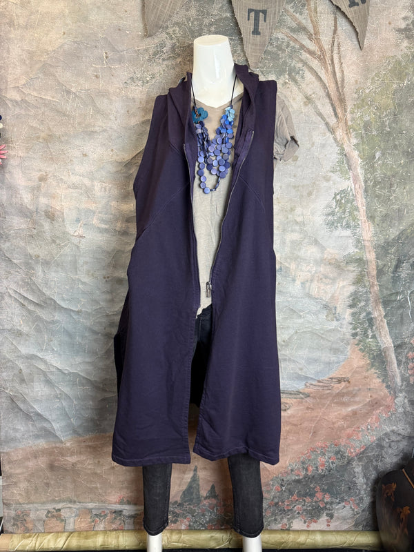 2626AU Zip Hoodie Vest-Purple