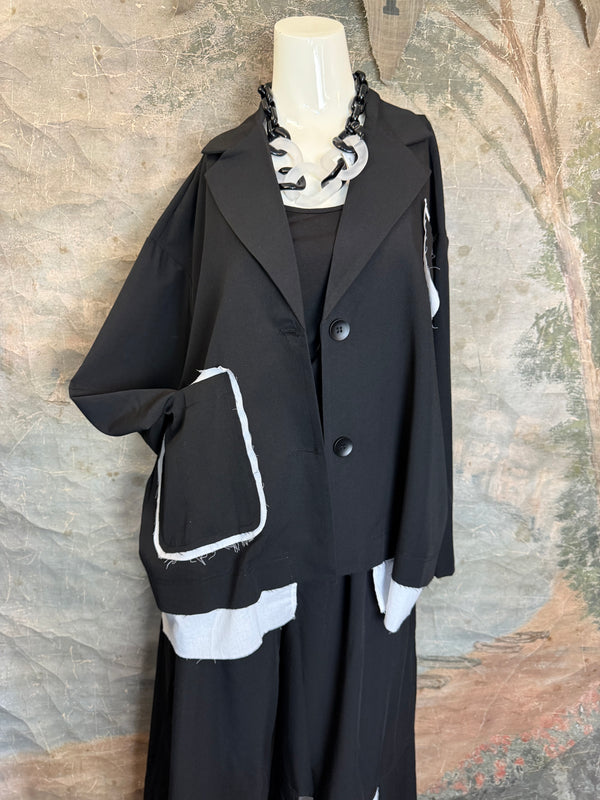 69583 Chic Blazer Jacket W/Trim