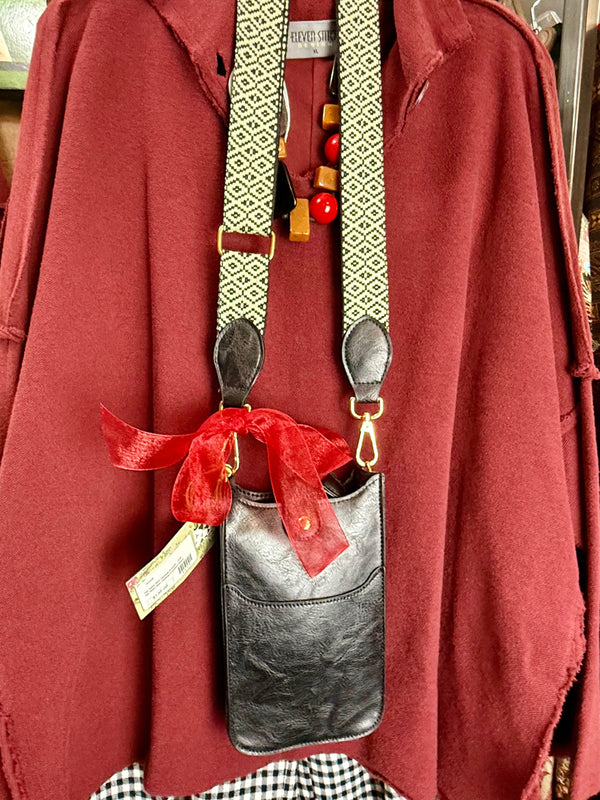 0003A Tall Tales Slim Vertical Crossbody Bag-Black