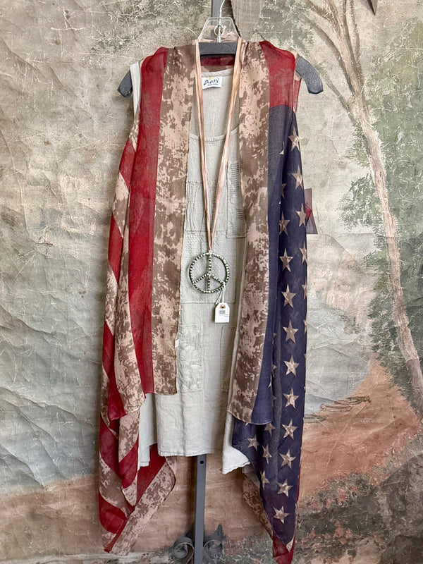 MC31 Vintage America Flag Vest