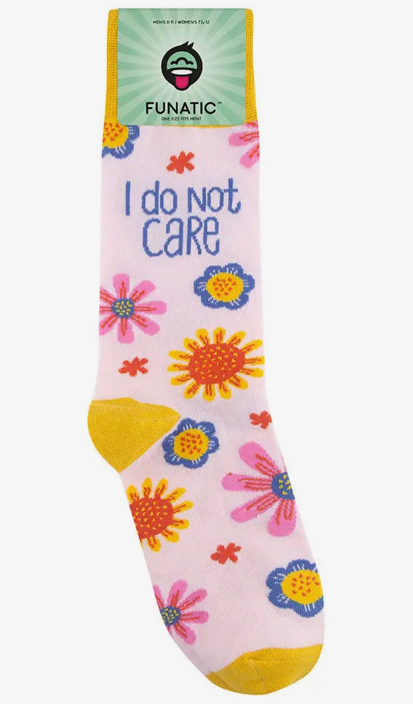 Art To Wear Novelty Socks-Do Not Care! 🌼 🤷‍♀️
